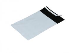 100 ks - Obálka plastová samolepiaca bielo-čierna 350x450, hr. 0,06 (80% podiel recyklátu)