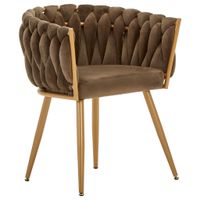 Ambia Home STOLIČKA S PODRÚČKAMI, zamat, hnedá