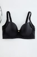 Trendyol Curve Black Side-Lifting Heart Accessory Plus Size Bra