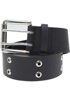 Double Eyelet PU Belt Black