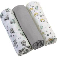 BabyOno Diaper Super Soft látkové plienky Grey 70 × 70 cm 3 ks