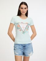 Guess Triangle Flowers Tricou Verde