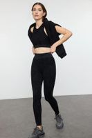 Trendyol Black Washed Seamless Full Length Knitted Sports Leggings