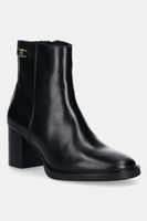 Tommy Hilfiger Kožené členkové topánky Tommy Hilfiger STACKED HEEL LEATHER ANKLE BOOT