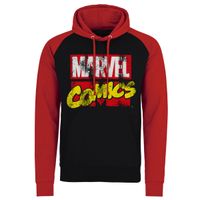 bluza z kapturem męskie Marvel Comics - Retro Logo Baseball - HYBRIS - DSN-36-MRV002-H46-10-BKRD M