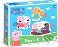 Prasátko Peppa Kamarádi 3v1 ((2,3,4 dílků)) - puzzle z kategorie Maxi dílky