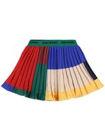 Color Block Pleated Satin Skirt