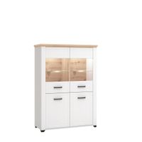 Landscape VITRÍNA, biela, dub artisan, 103,5/143/41 cm