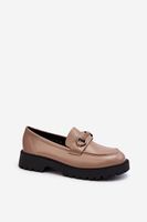 Women's eco leather loafers Beige Ledda