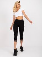 Black 3/4 sports leggings with lace