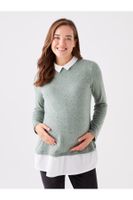 LC Waikiki Shirt Collar Plain Long Sleeve Maternity T-Shirt