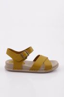 DGN P31 Women's Cross Strap Sandals Genuine Leather Yellow