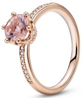 Pandora Pozlátený prsteň s kamienkami Rose 188289C01 58 mm