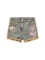 Embroidered Denim Shorts