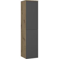 Stylife STREDNE VYSOKÁ SKRINKA, antracitová, farba duba, 30/132/32 cm