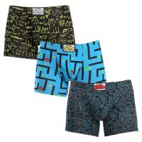 3PACK pánské boxerky Styx long art klasická guma vícebarevné (3F12692) S