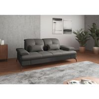Sit & More TROJMIESTNA POHOVKA, antracitová, pravá koža