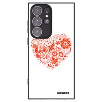 Silikónový čierny obal pre Samsung Galaxy S23 Ultra 5G - Veľké srdce