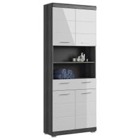 MID.YOU VYSOKÁ SKRINKA, biela s vysokým leskom, antracitová, sivá, 74/191/31 cm