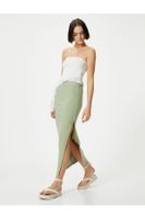 Koton Long Pencil Skirt High Waist Ribbed