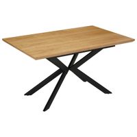 Carryhome JEDÁLENSKÝ STÔL, čierna, farba duba, 140-180/90/76 cm