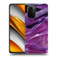 Silikónový čierny obal pre Xiaomi Poco F3 - Purple glitter