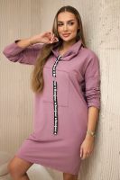 Šaty s kravatou tmavě růžové