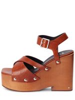 120mm Leather Platform Sandals