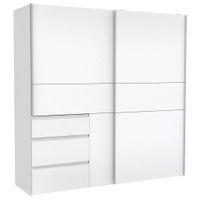 Carryhome ŠAT. SKRIŇA S POSUV. DVERAMI, biela, 200/200/61 cm