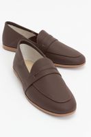 LuviShoes F05 Brown Skin Women's Flats Made of Genuine Leather