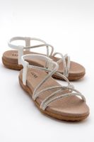 LuviShoes EVER White Stone Women's Sandals