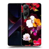 Silikónový čierny obal pre Xiaomi Poco X7 Pro 5G - Flowers and Berries