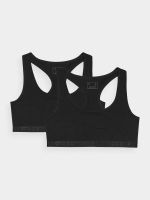 Women's Cotton Bra for Everyday Wear 4F (2 Pack) - Black