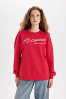 DEFACTO Oversize Fit Wide Mold Atatürk Signed Crew Neck Thick Fabric Sweatshirt