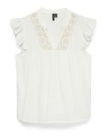 VERO MODA Bluza 'DICTHE'  sivkasto bež / bijela