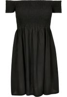 Women's Smoked Off Shoulder Dress black