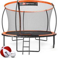 Gartentrampolin - 12ft - 366 cm - Innennetz Orange/Schwarz