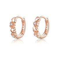 Olivie Strieborné krúžky ružové SRDCE 3780