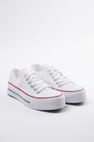 Trendyol White Laced High Sole Women's Sneakers