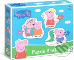 Prasátko Peppa Rodina 3v1 ((2,3,4 dílků)) - puzzle z kategorie Maxi dílky