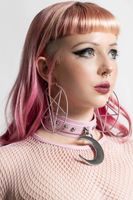 kolczyki KILLSTAR - Pentagram Hoop - Pastel Pink