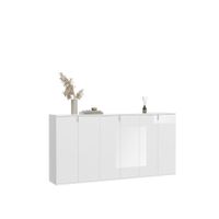 MID.YOU ŠIROKÁ KOMODA, biela s vysokým leskom, 183/99/34 cm