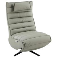 Stylife RELAXAČNÉ KRESLO, kov, textil, koža, sivá, čierna