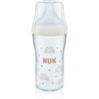 NUK Perfect Match skleněná kojenecká láhev s kontrolou teploty 230 ml