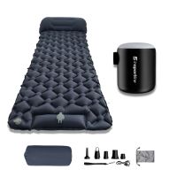 Nafukovací karimatka inSPORTline Soultea s minipumpou 190x60x6 cm tmavě modrá karimatka, černá pumpa