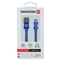 Datový kabel Swissten Textile USB/USB-C, 1,2m, blue