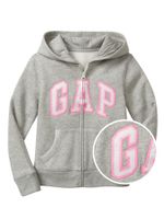 Gray Girls' Baby Sweatshirt GAP Logo Zip Hoodie