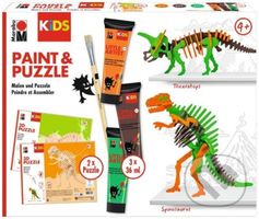 Marabu KiDS Little Artist Paint&Puzzle - Dino - puzzle z kategorie Maxi dílky