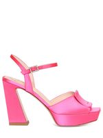 100mm Wedge Satin Sandals