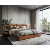 MID.YOU RODINNÁ POSTEĽ, 240/200 cm, terakotová